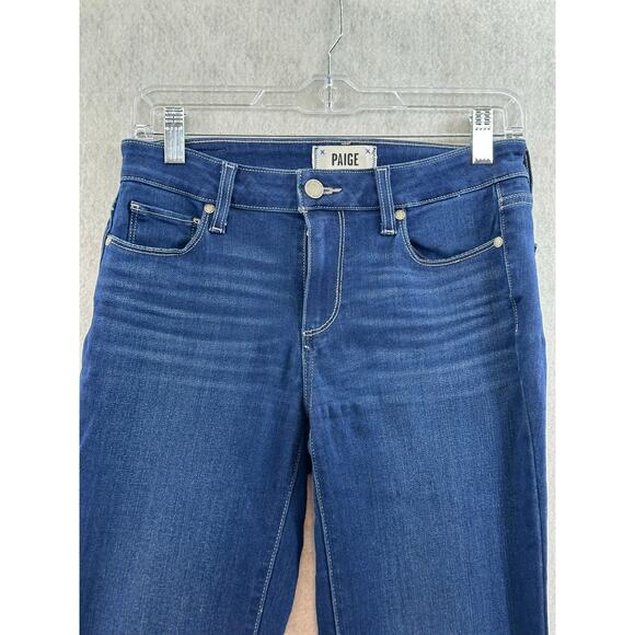 PAIGE Size 27 Jeans Skyline Boot Stretch Mid Rise Dark Wash Blue - Picture 8 of 8